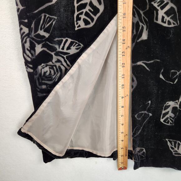 Robbie Bee Black Velvet Burnout Dress Women’s SZ 6 Asian Inspired Cap Slv VNTG - Picture 15 of 16